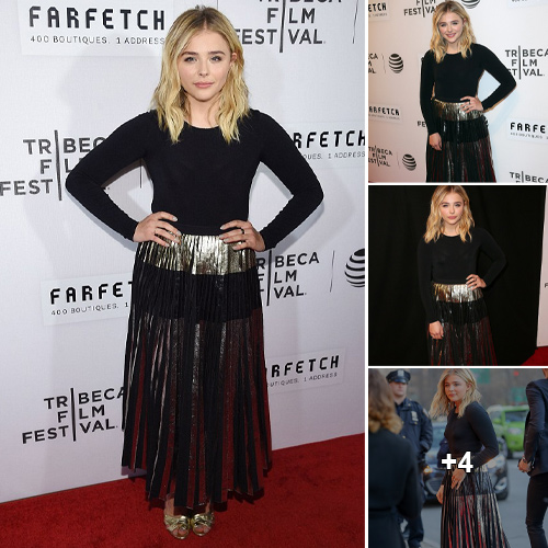 “Chloe Grace Moretz lights up the Film Festival’s opening night as she makes glamorous entrance from Brooklyn to Tribeca”